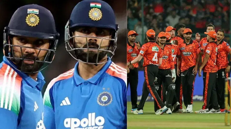 Virat Kohli, Rohit Sharma and SRH Team [Source: AFP]